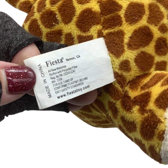 Fiesta Plush Fat Giraffe Stuffed Animal Toy 9" Polyester Fiber Soft & Cuddly - Picture 6 of 9